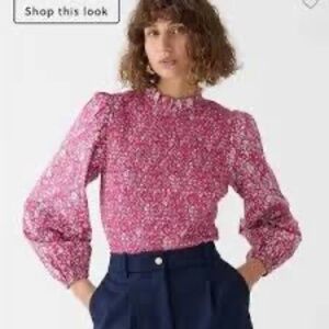 J. Crew Long-sleeve ruffleneck top